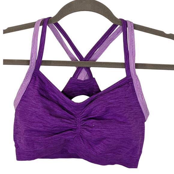 ATHLETA Women's Size Medium Sports Bra Racerback Unpadded Purple $45 MSRP - Picture 1 of 5